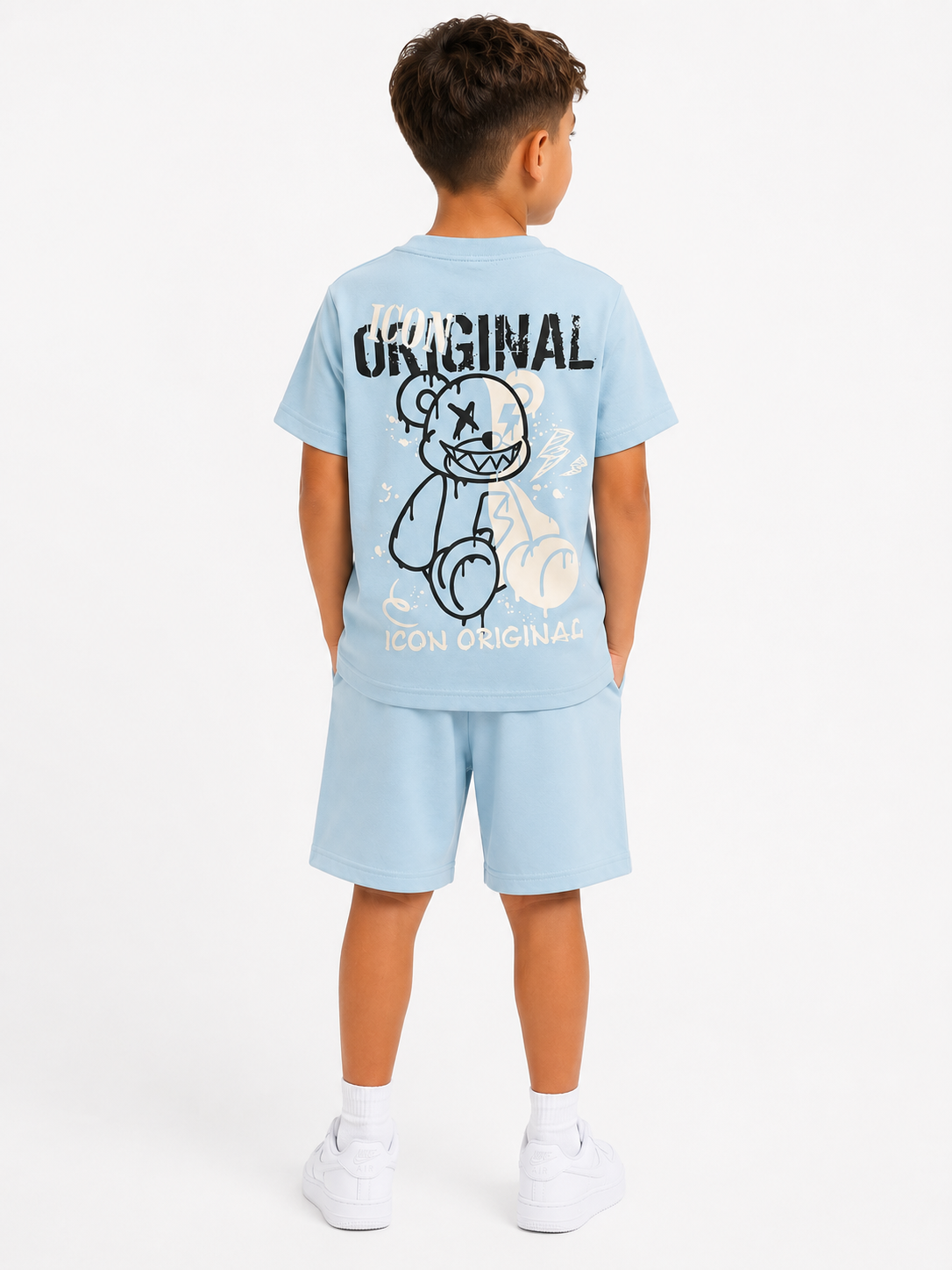 Ensemble Short & T-shirt Bleu Ciel "Original" – Garçon