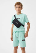 Ensemble ICON Menthe Enfant 3 Pièces – T-shirt, Short & Sac Banane
