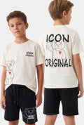 Ensemble ICON Original Blanc & Noir Enfant – T-shirt & Short