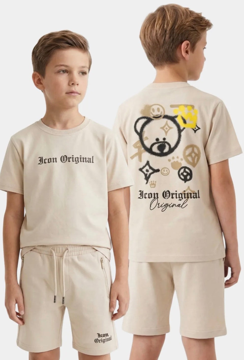 Ensemble ICON Original Beige Sable Enfant – T-shirt & Short