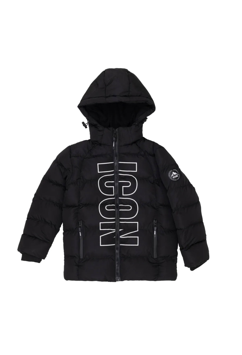 Doudoune garçon noire à capuche ICON