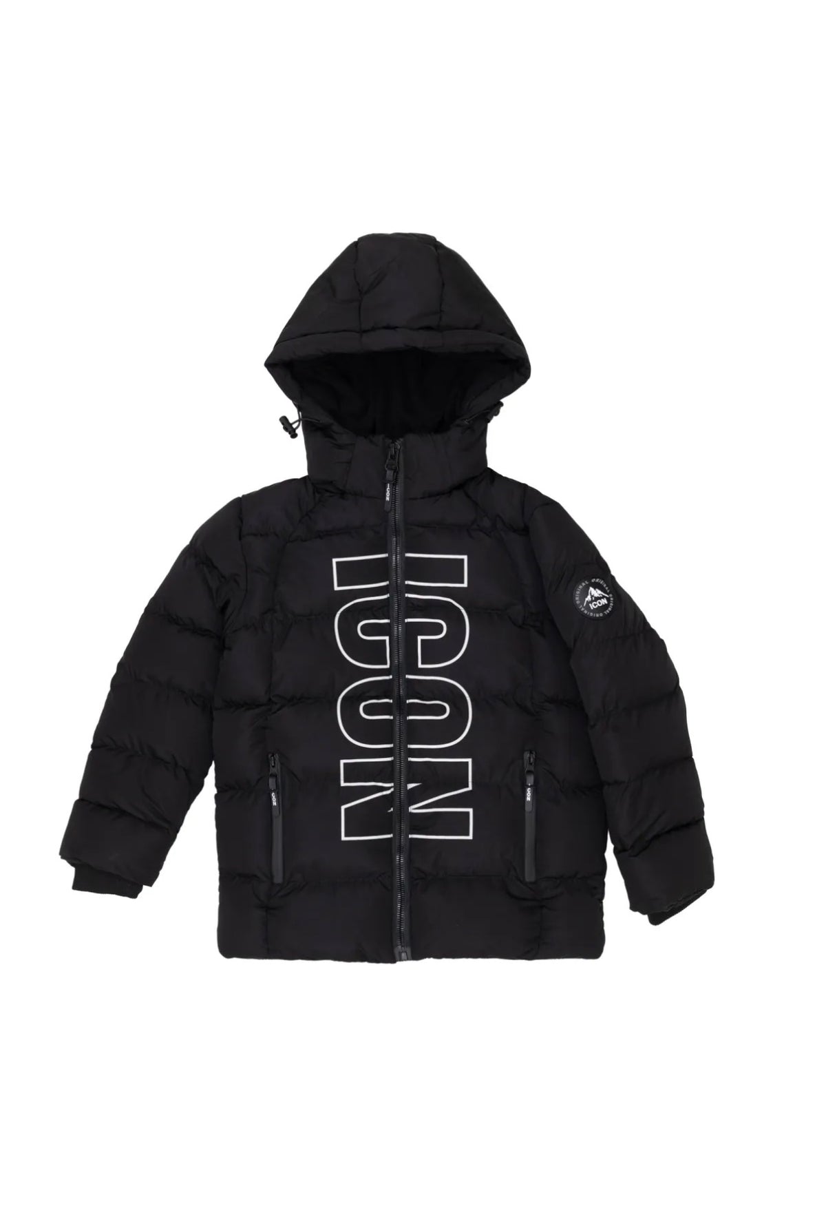 Doudoune garçon noire à capuche ICON